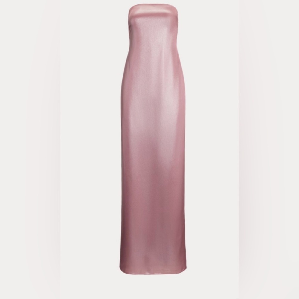 NWT Lauren Ralph Lauren Foiled Charmeuse Strapless Gown